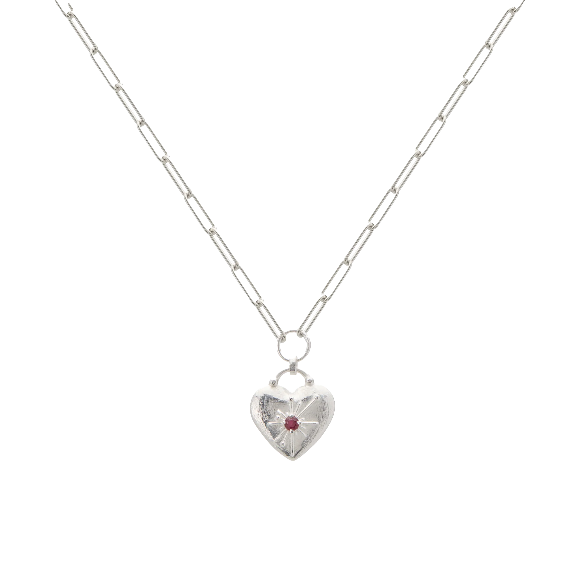 Murkani Cosmic Love Large Love You Heart Necklace Silver