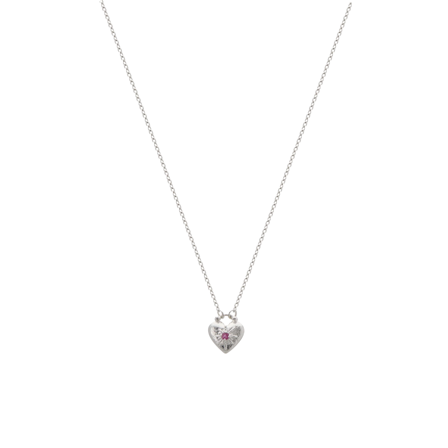 Murkani Love You Small Heart Necklace Silver