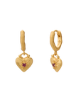 Murkani Love You Small Heart Huggie Earrings Gold