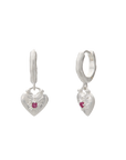 Murkani Love You Small Heart Huggie Earrings Silver