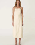 Rowie Lucia Linen Midi Dress Butter Creme