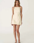 Rowie Lucia Linen Mini Dress Butter Creme