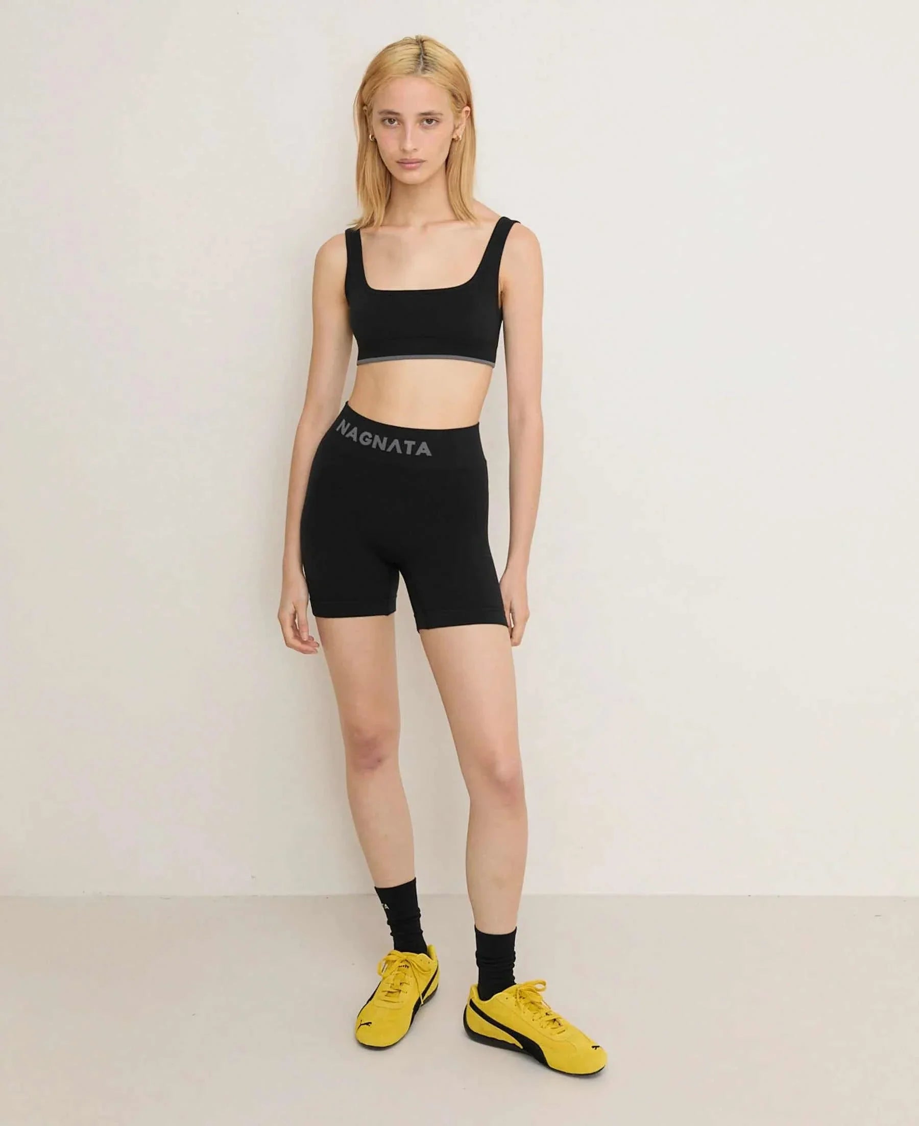 Nagnata Fine Rib Wool Bralet Black