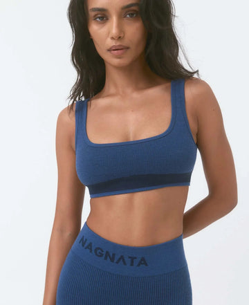Nagnata Fine Rib Wool Bralet Denim