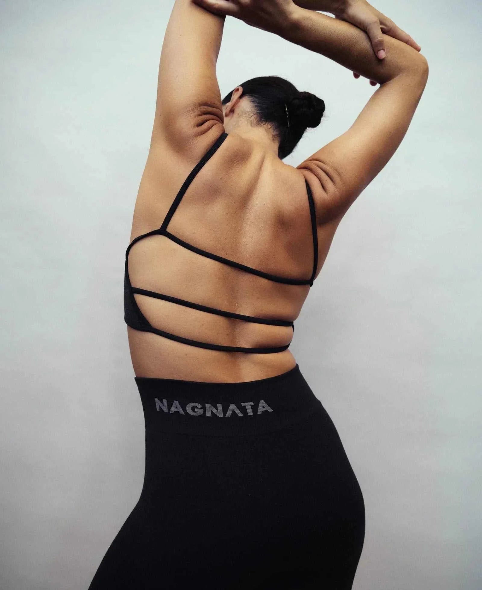 Nagnata Strap Back Wool Bralet Obsidian 