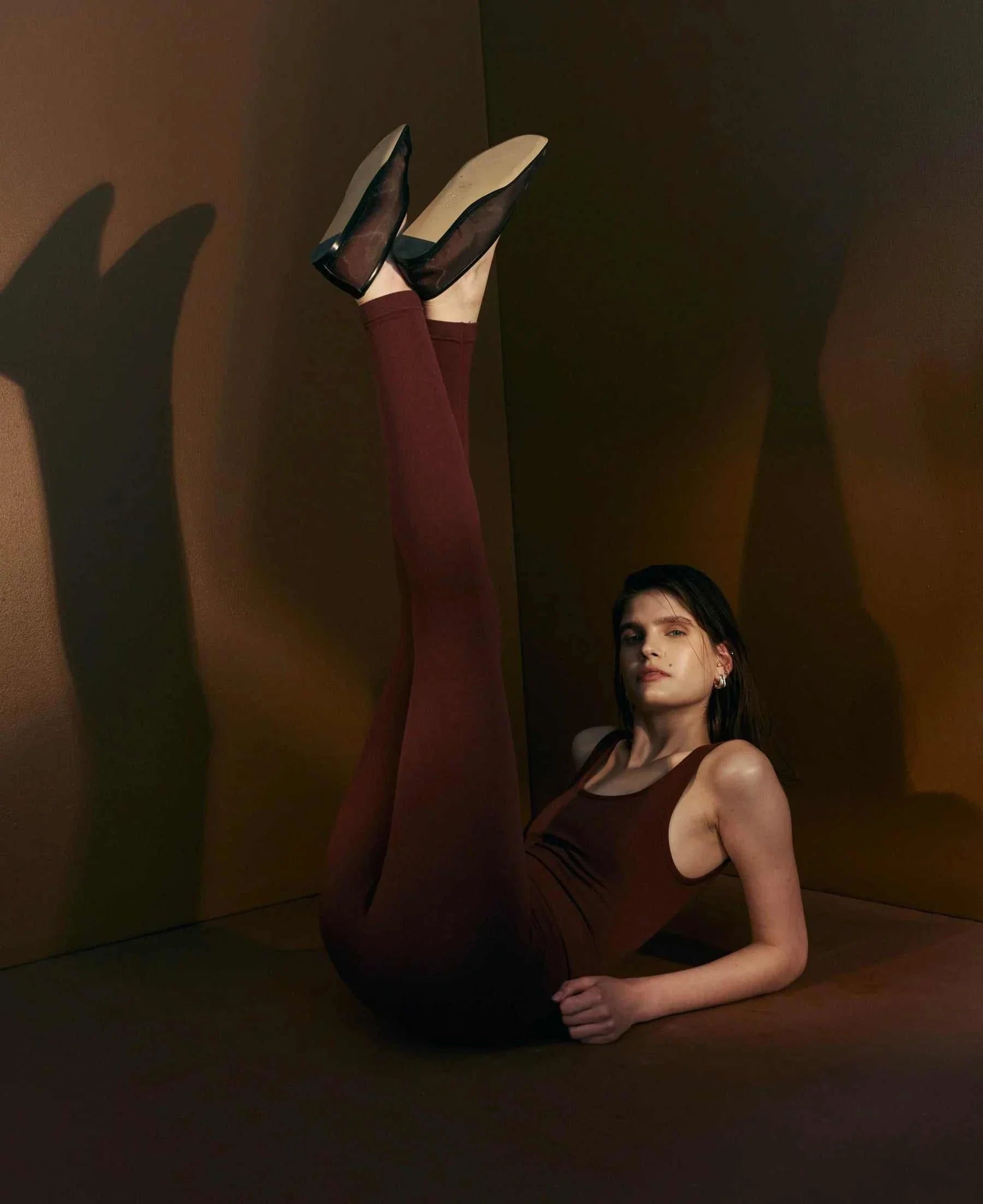 Nagnata Classic Wool Rib Legging Mulberry