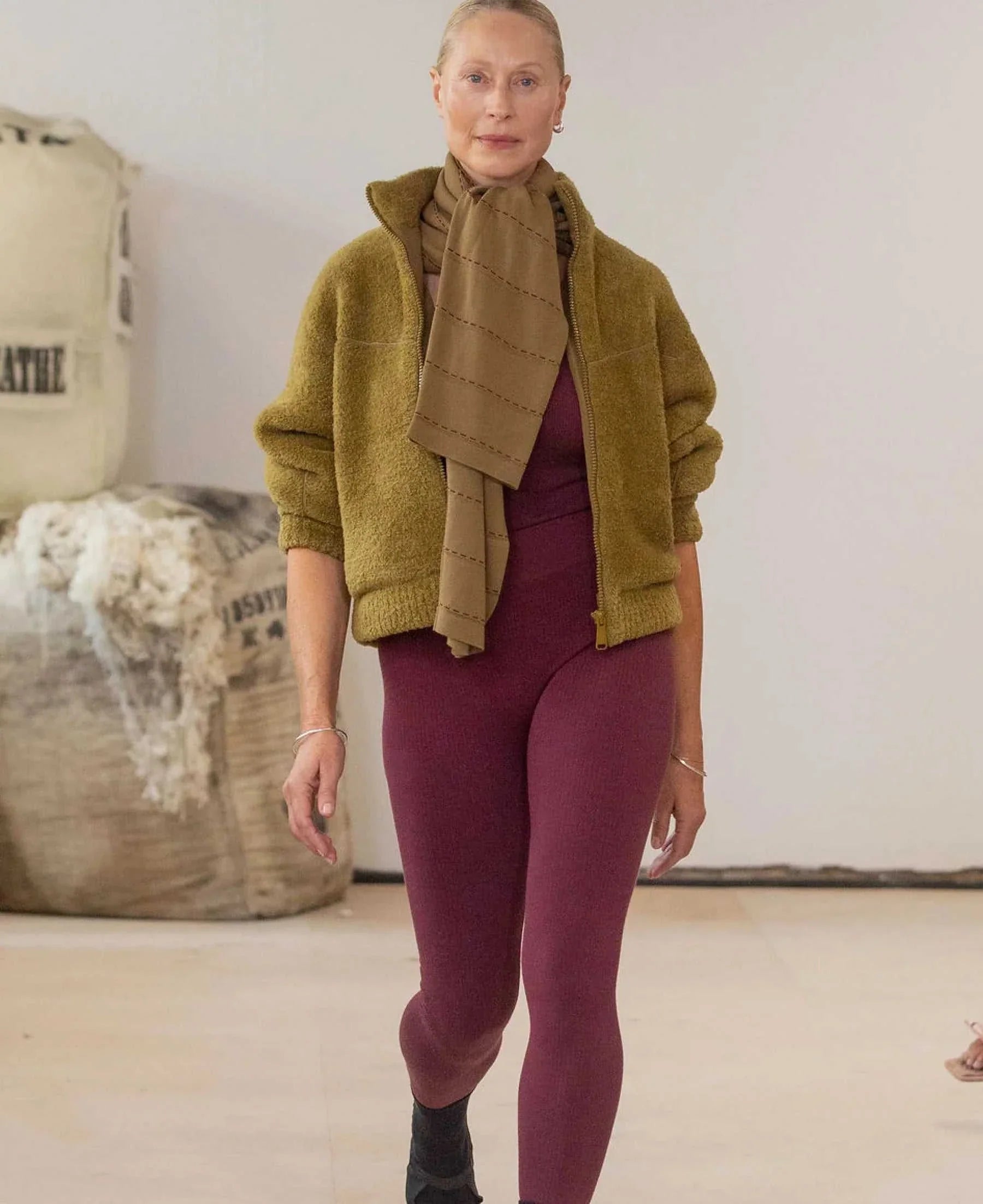 Nagnata Classic Wool Rib Legging Mulberry