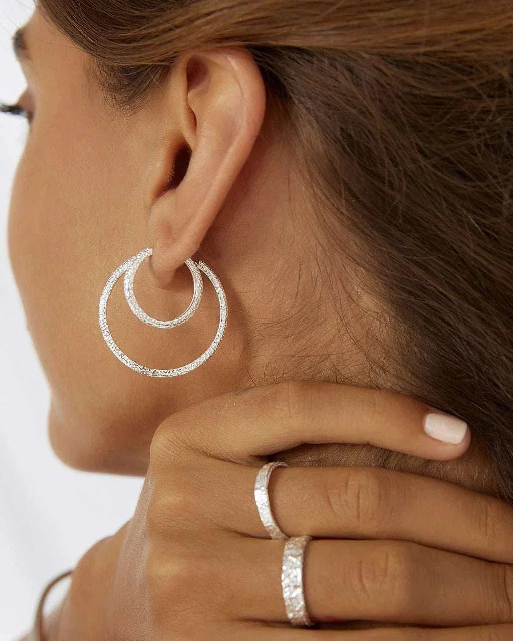 Arms of Eve Sebastian Silver Hoop Earrings