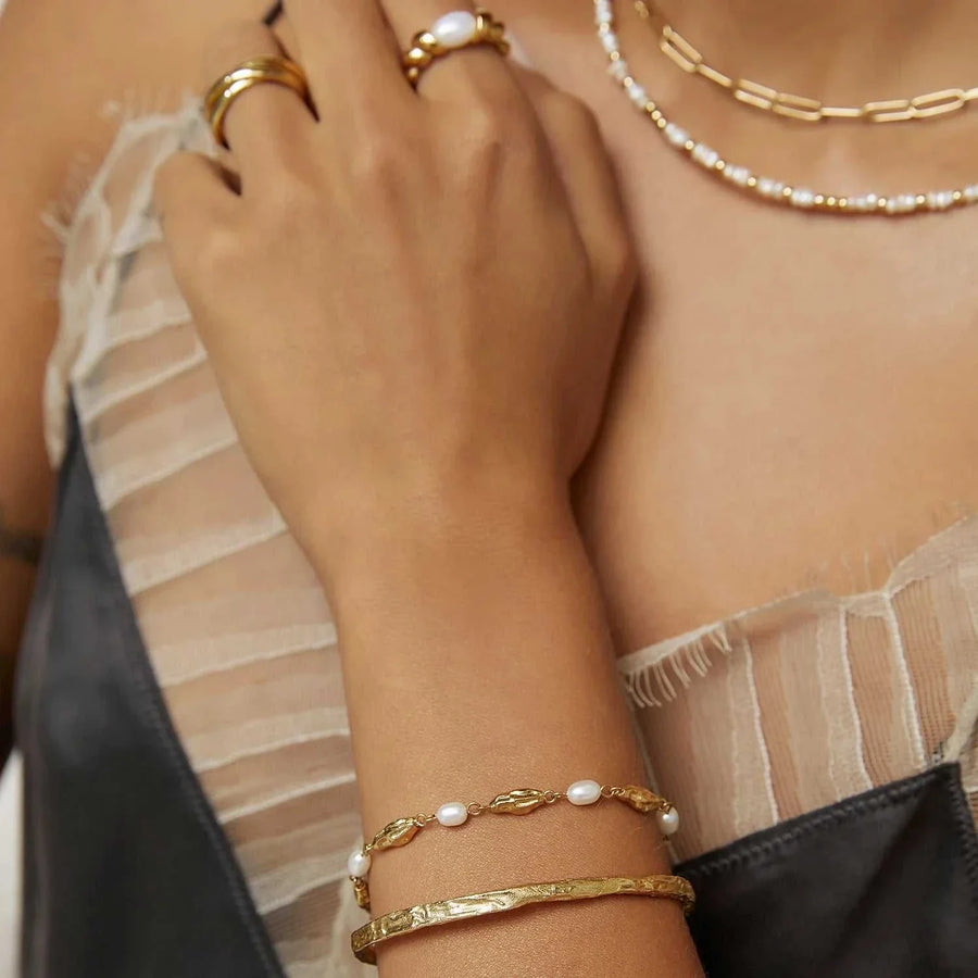 Arms of Eve Mimi Pearl and Gold Bracelet