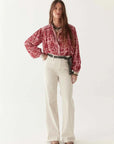 Maison Hotel Leandra Blouse Flamingo Grooves Hot Pink
