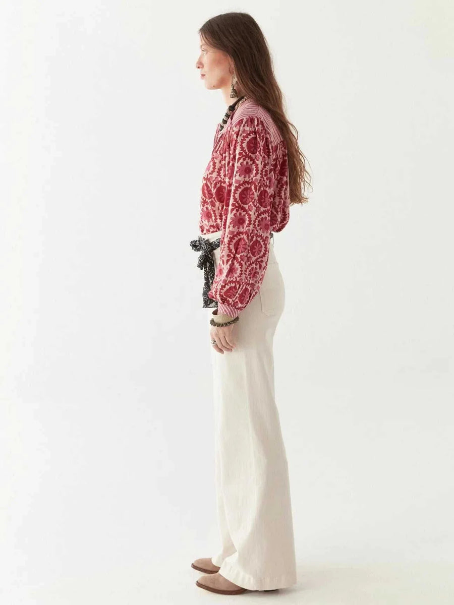 Maison Hotel Leandra Blouse Flamingo Grooves Hot Pink