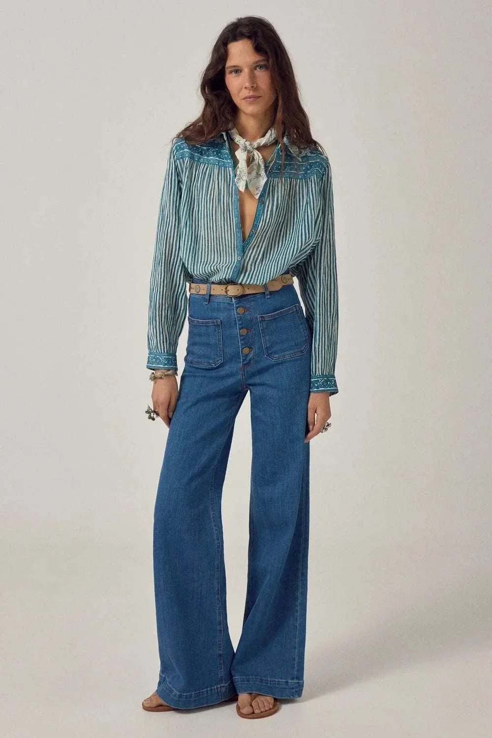 Maison Hotel Maria Shirt Mediterranean Stripes Blue Ink