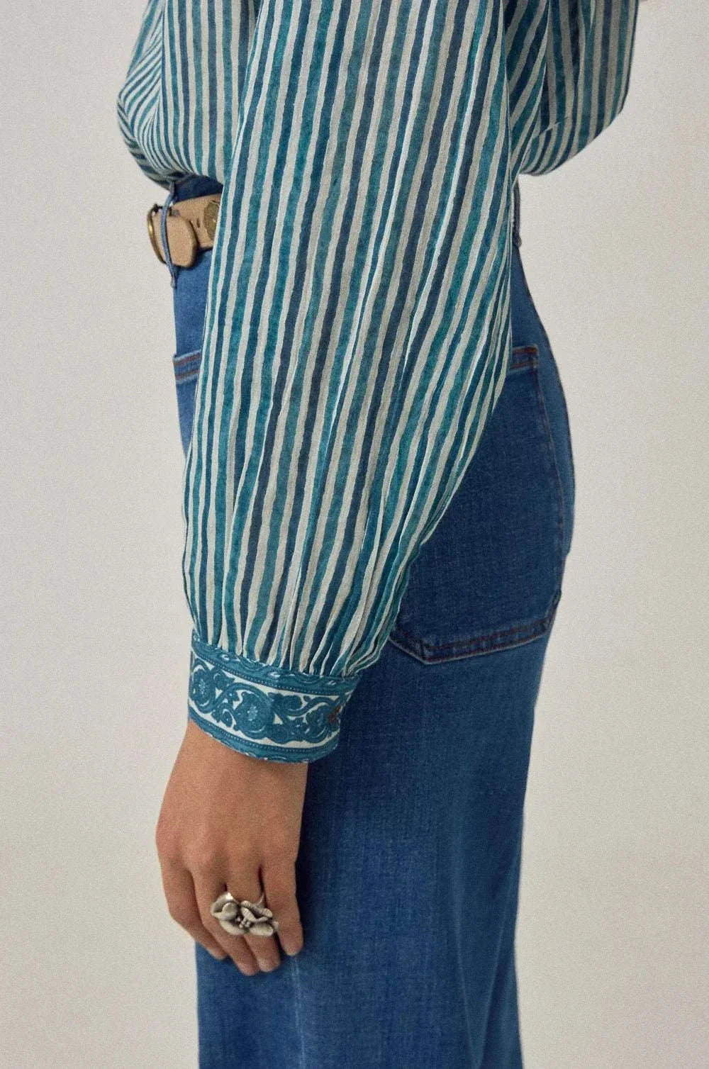 Maison Hotel Maria Shirt Mediterranean Stripes Blue Ink