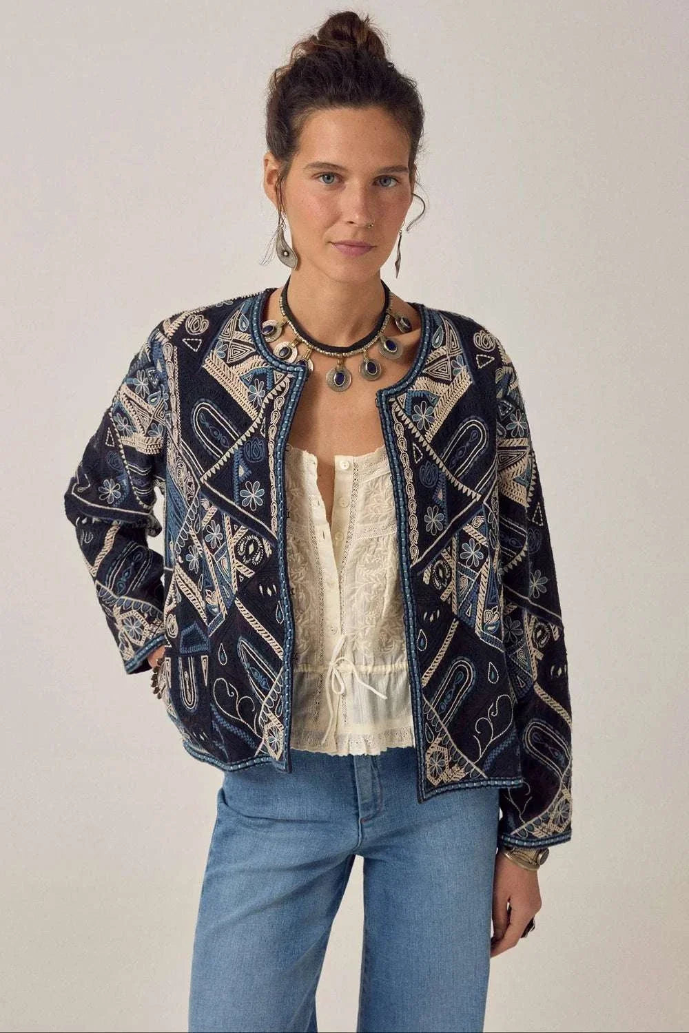 Maison Hotel Pati Jacket Blue Mosaic