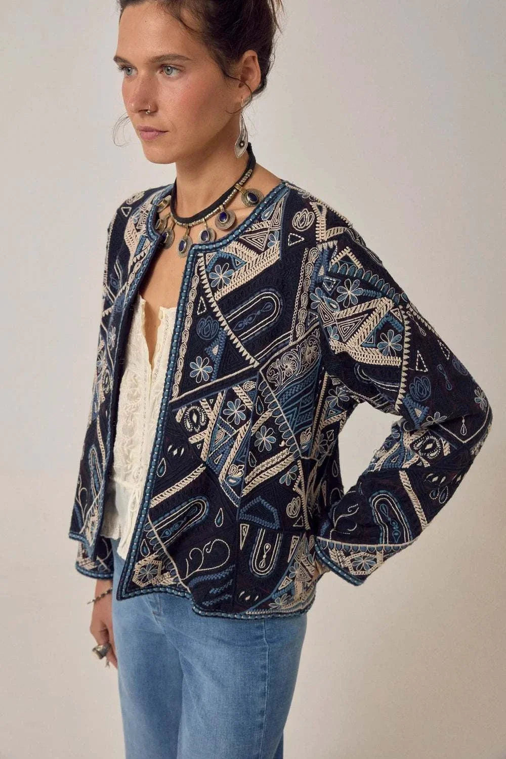 Maison Hotel Pati Jacket Blue Mosaic