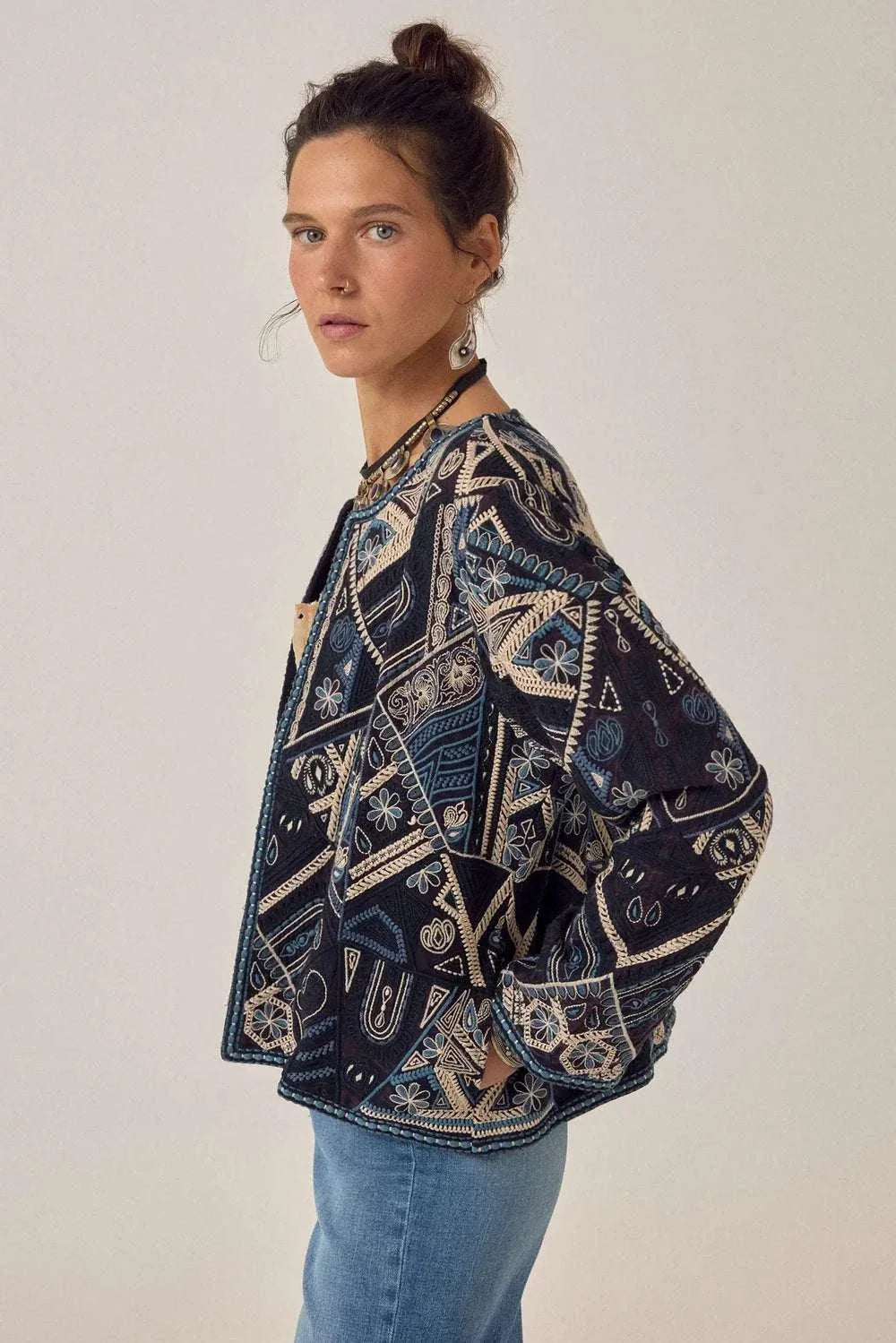 Maison Hotel Pati Jacket Blue Mosaic