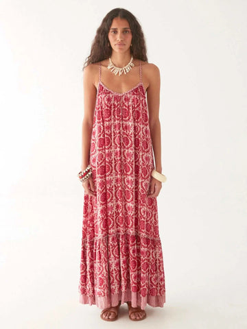 Maison Hotel Valeria Dress Flamingo Grooves Hot Pink