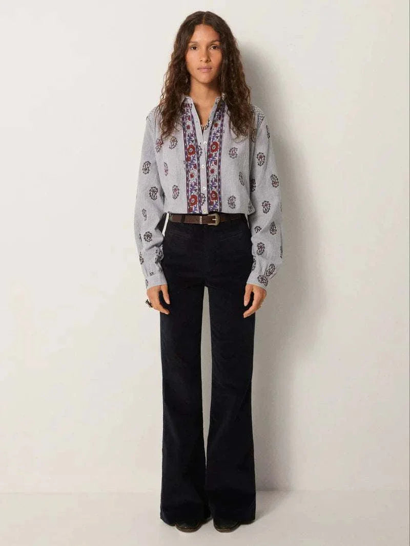 Maison Hotel Sophie Blouse Striped Meadow