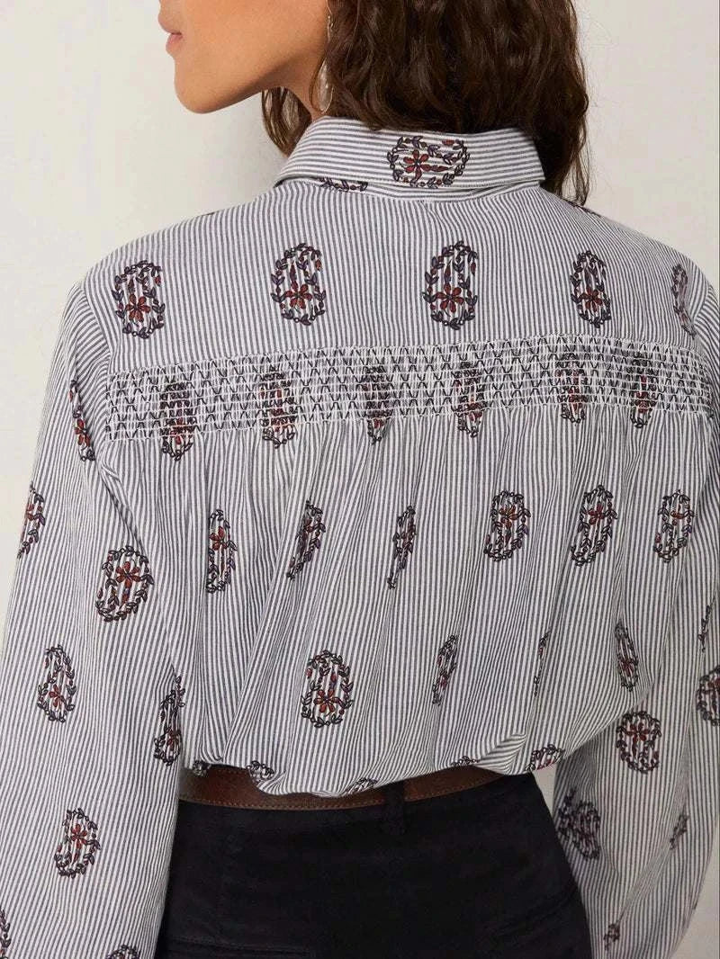 Maison Hotel Sophie Blouse Striped Meadow