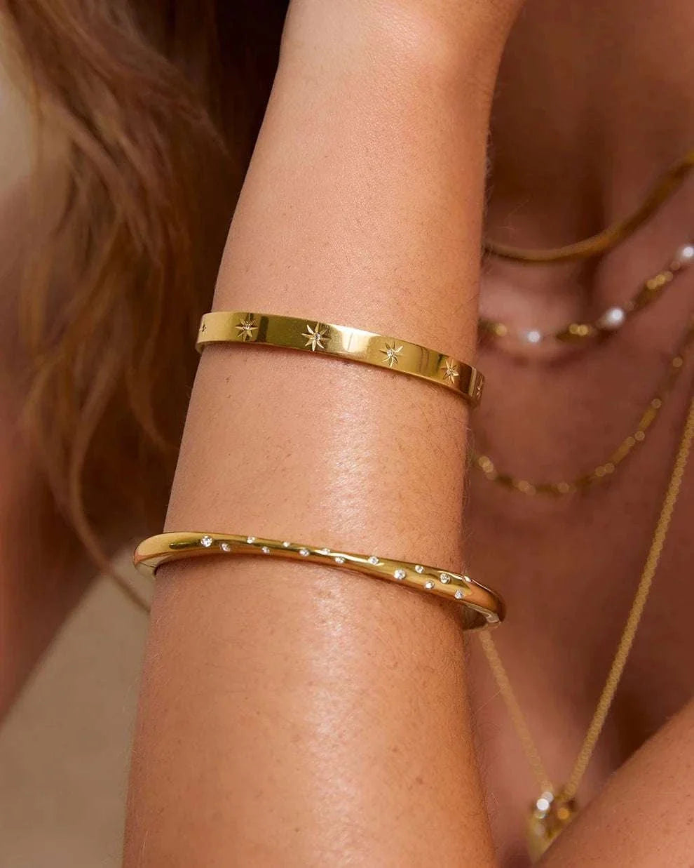 Arms of Eve Eden Gold Cuff Stone
