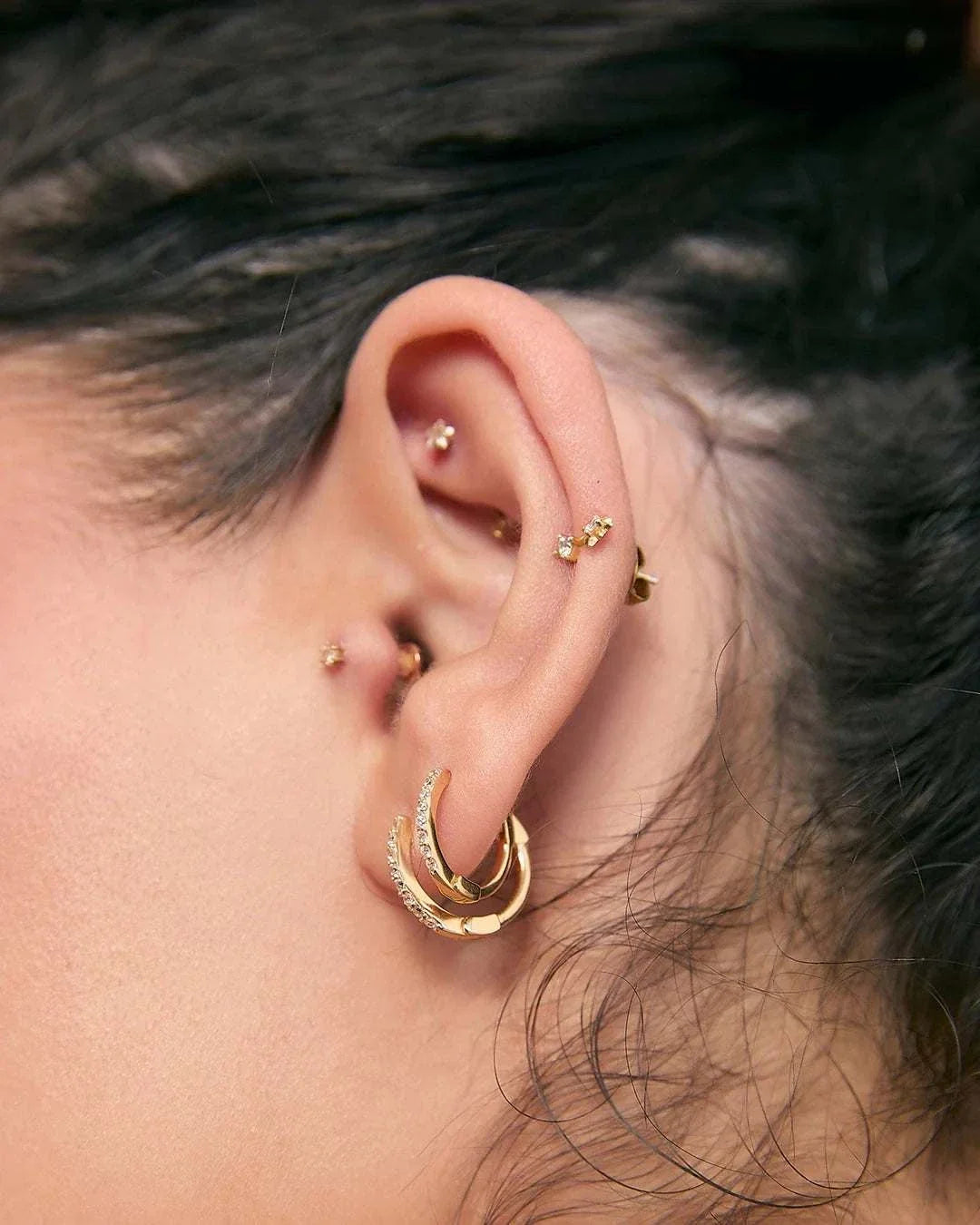 Arms of Eve Tabitha Gold Huggie Earrings