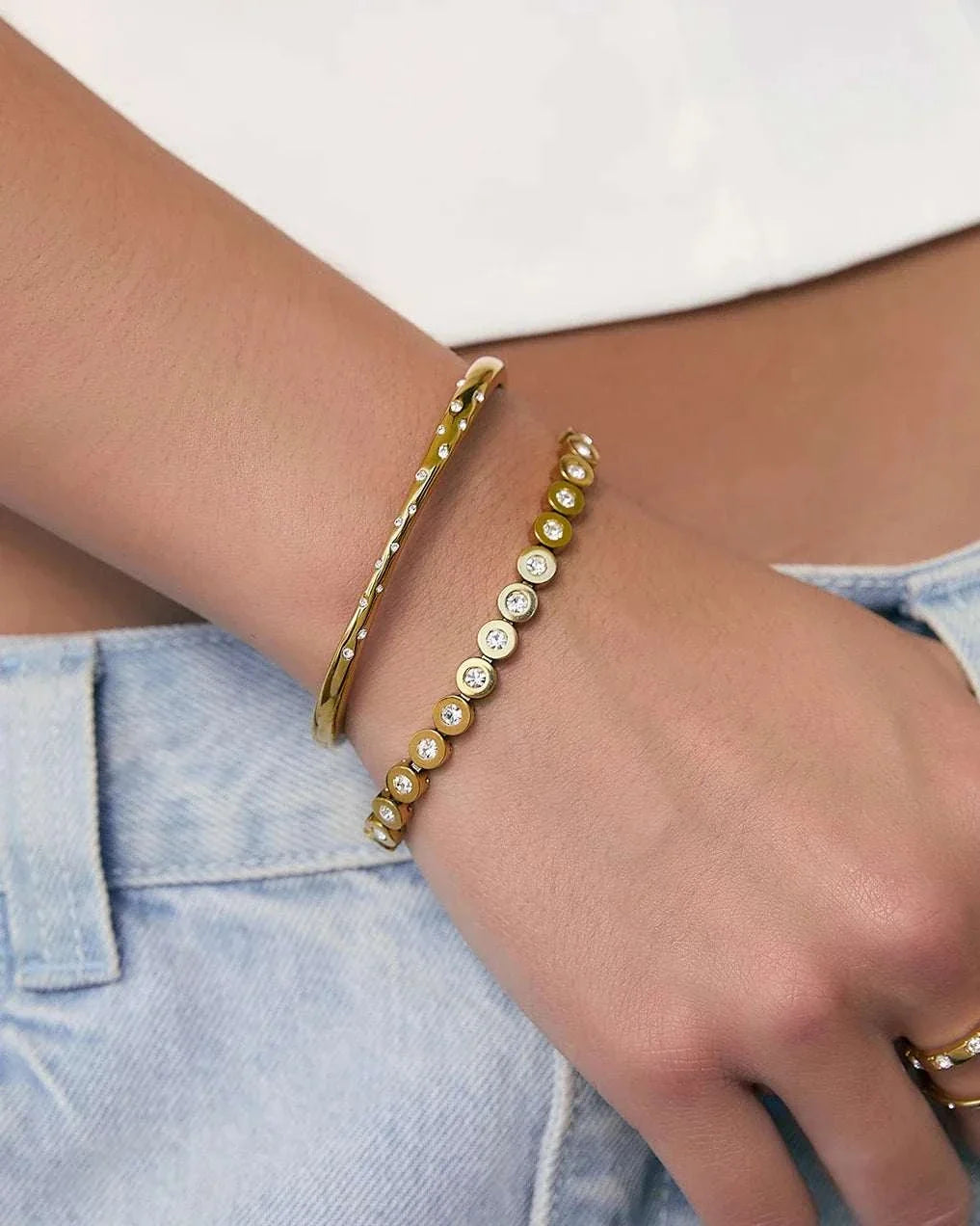 Arms of Eve Eden Gold Cuff Stone