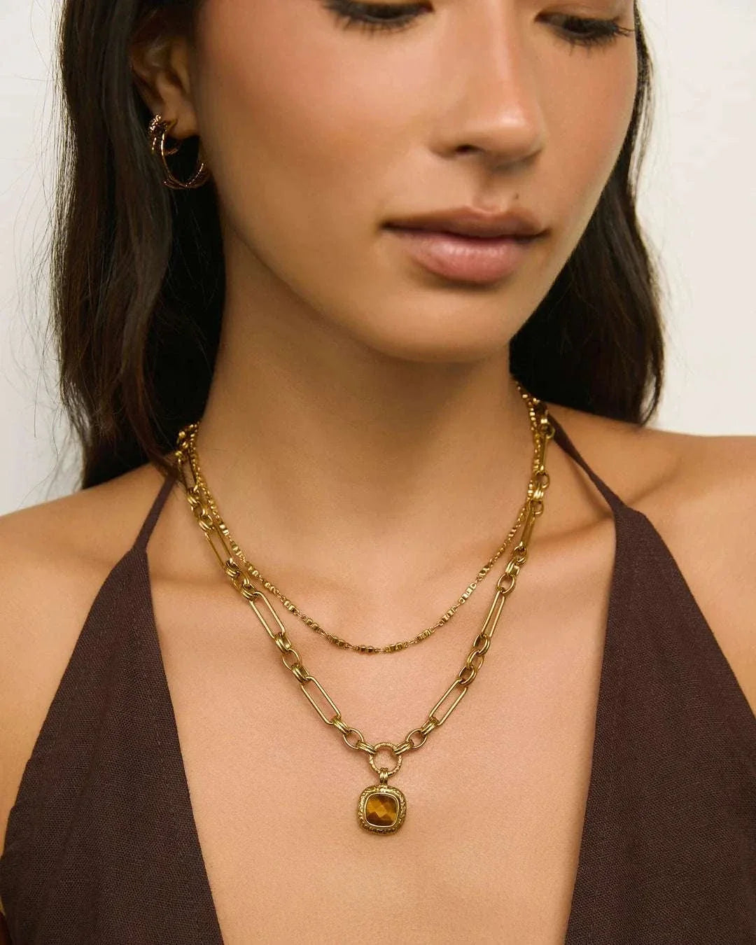 Arms of Eve Mason Necklace Tiger's Eye Gold