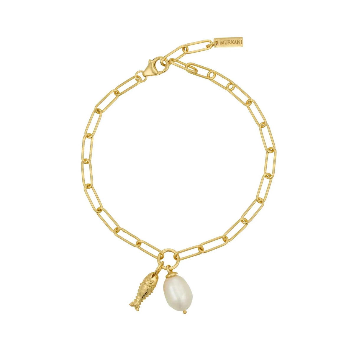 Murkani Of the Sea Fish and Pearl Bracelet Gold