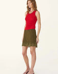 Rowie Marina Silk Mini Skirt Olive