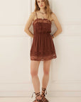 Spell Mila Lace Mini Dress Fudge