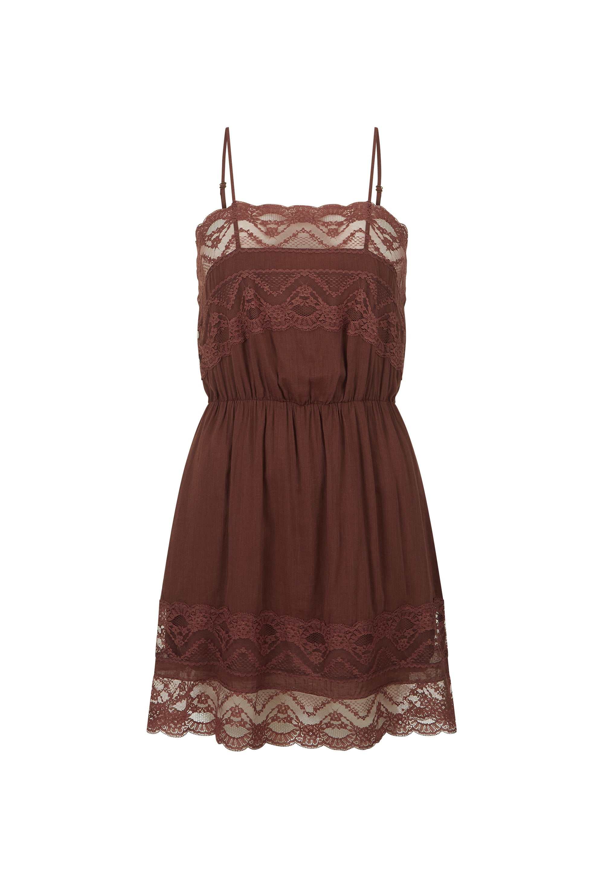 Spell Mila Lace Mini Dress Fudge
