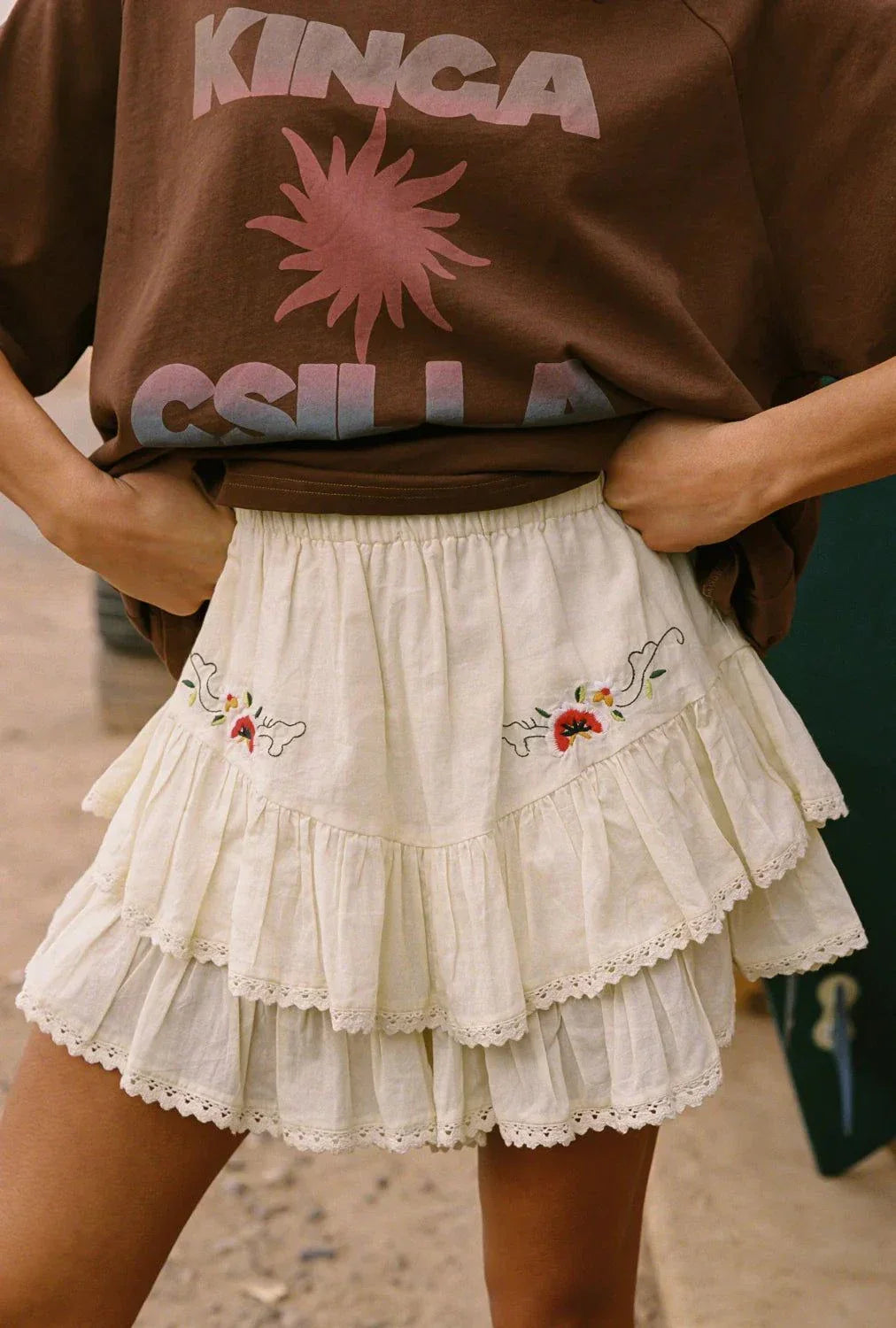 Kinga Csilla Reka Embroidered Fae Frill Skort