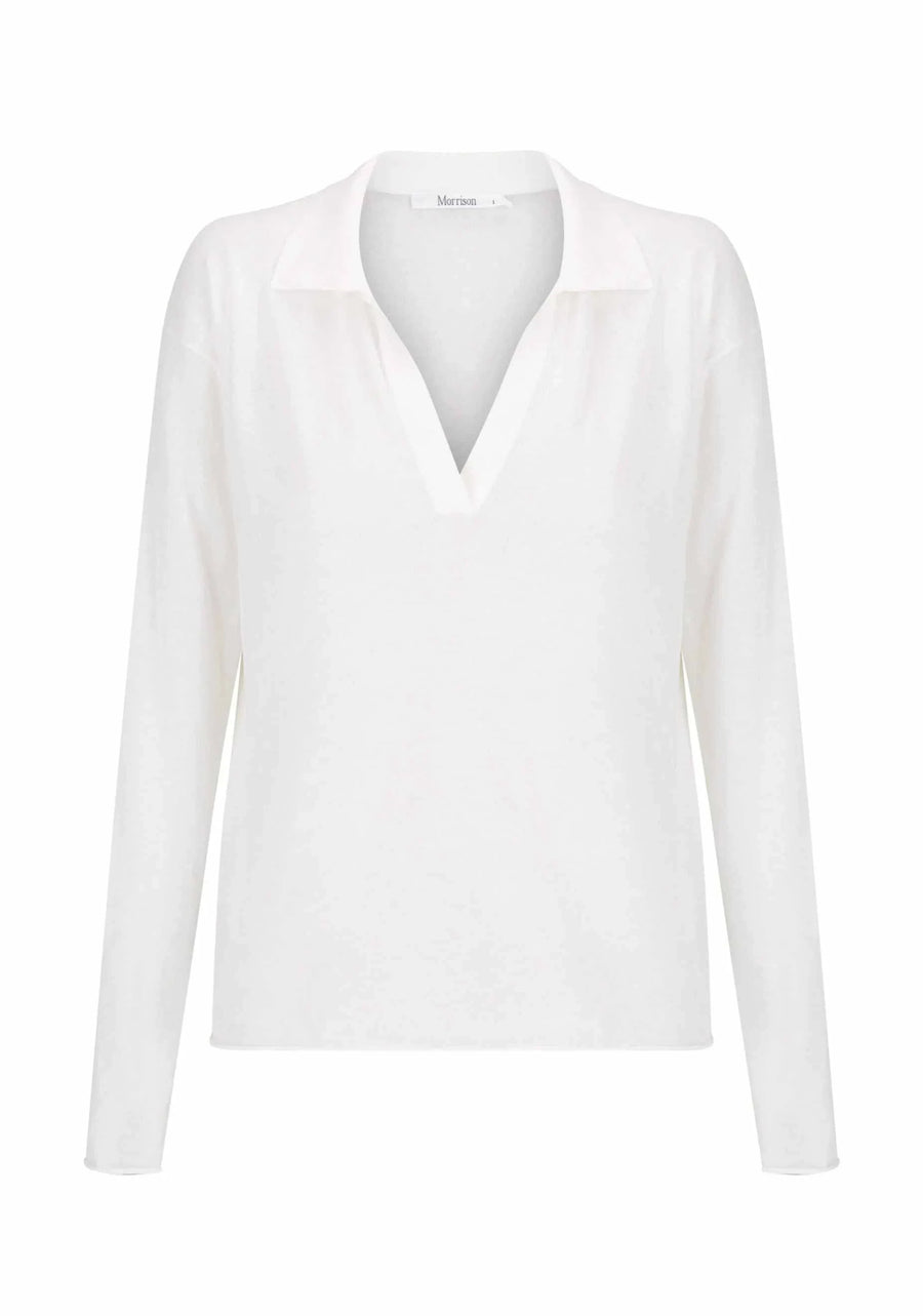 Morrison Aston Knit Polo White