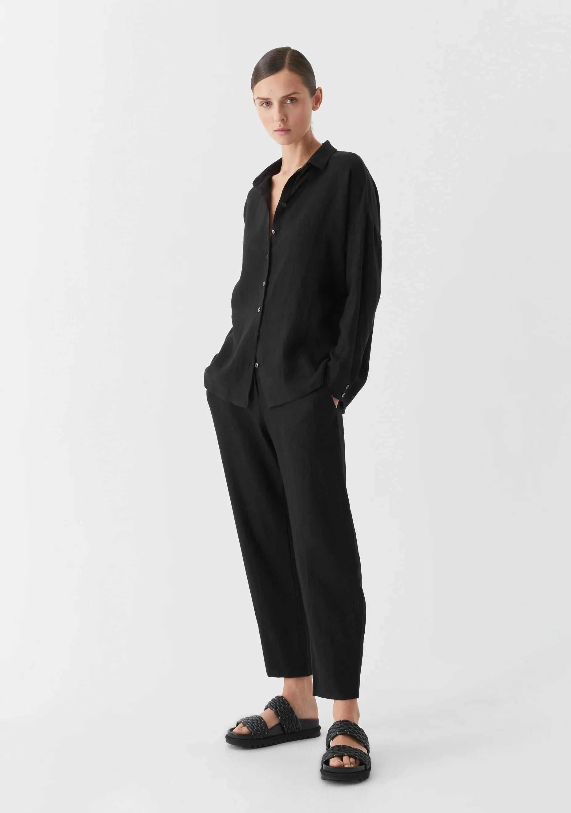 Morrison Jaxon Linen Shirt Black