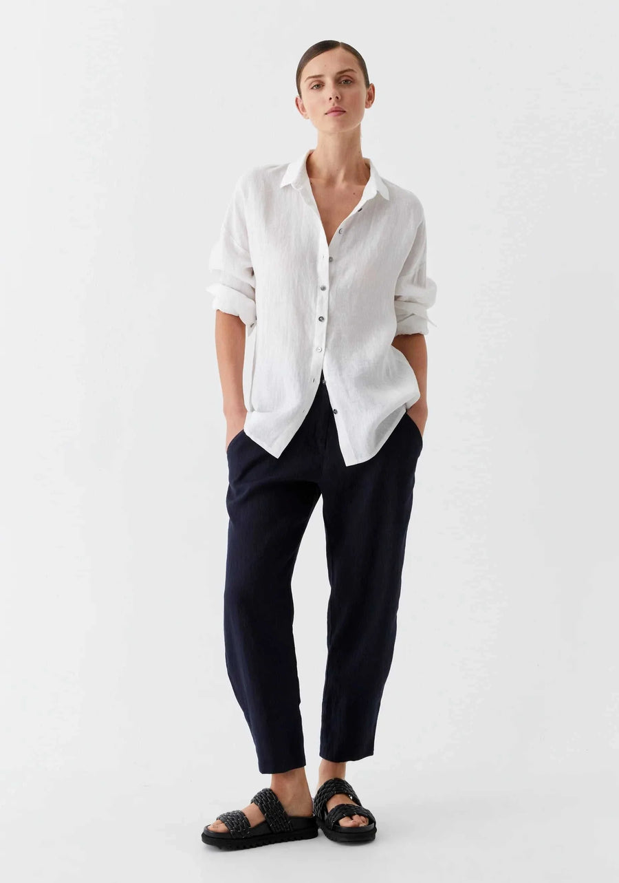 Morrison Jaxon Linen Shirt White