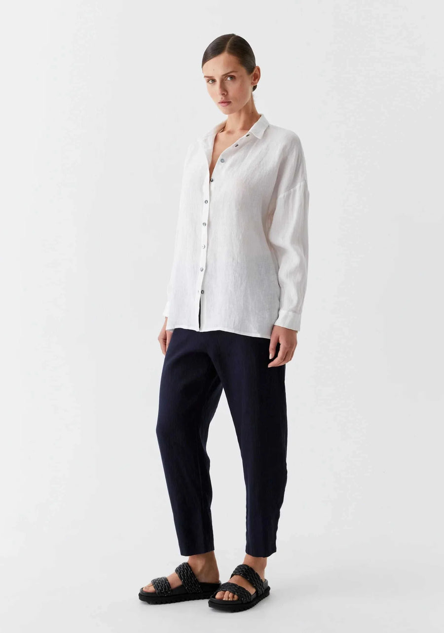 Morrison Jaxon Linen Shirt White