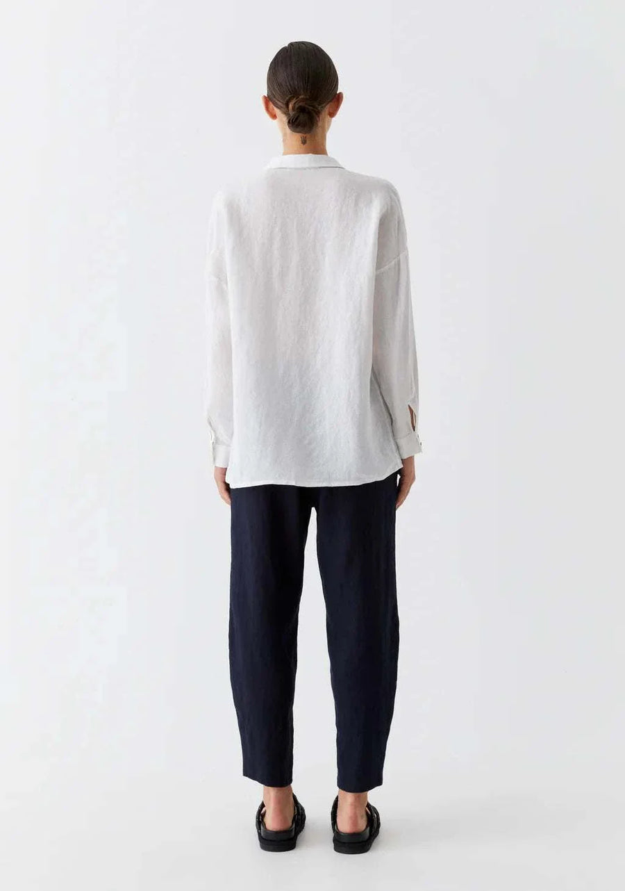 Morrison Jaxon Linen Shirt White