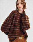 Morrison Albi Knit Pullover Toffee Stripe