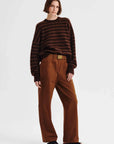 Morrison Albi Knit Pullover Toffee Stripe