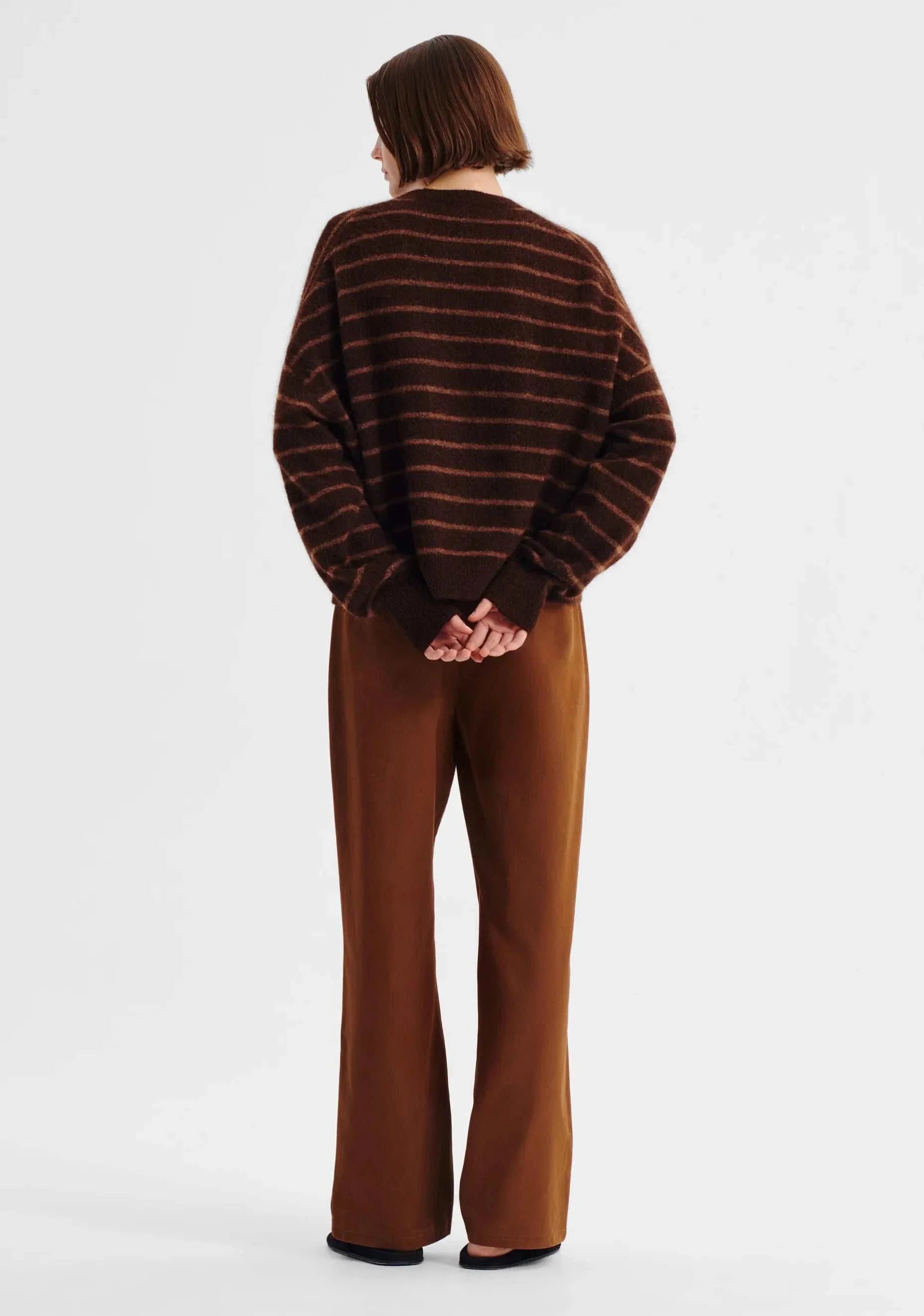 Morrison Albi Knit Pullover Toffee Stripe