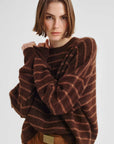 Morrison Albi Knit Pullover Toffee Stripe