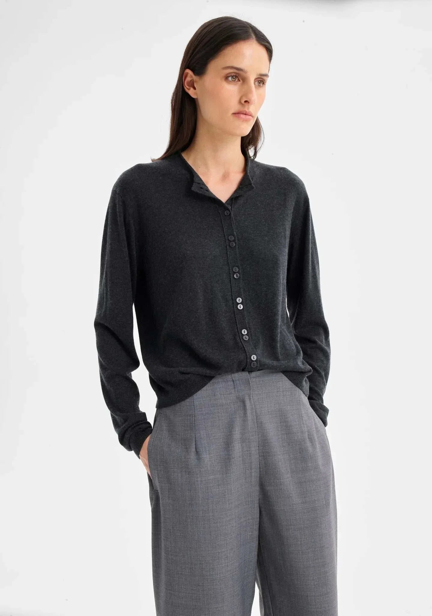 Morrison Margo Knit Cardigan Charcoal