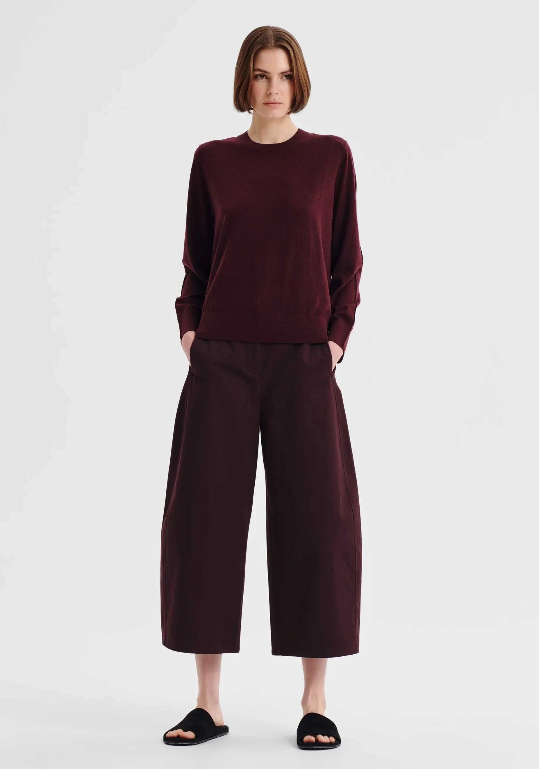 Morrison Oxford Merino Knit Pullover Pinot