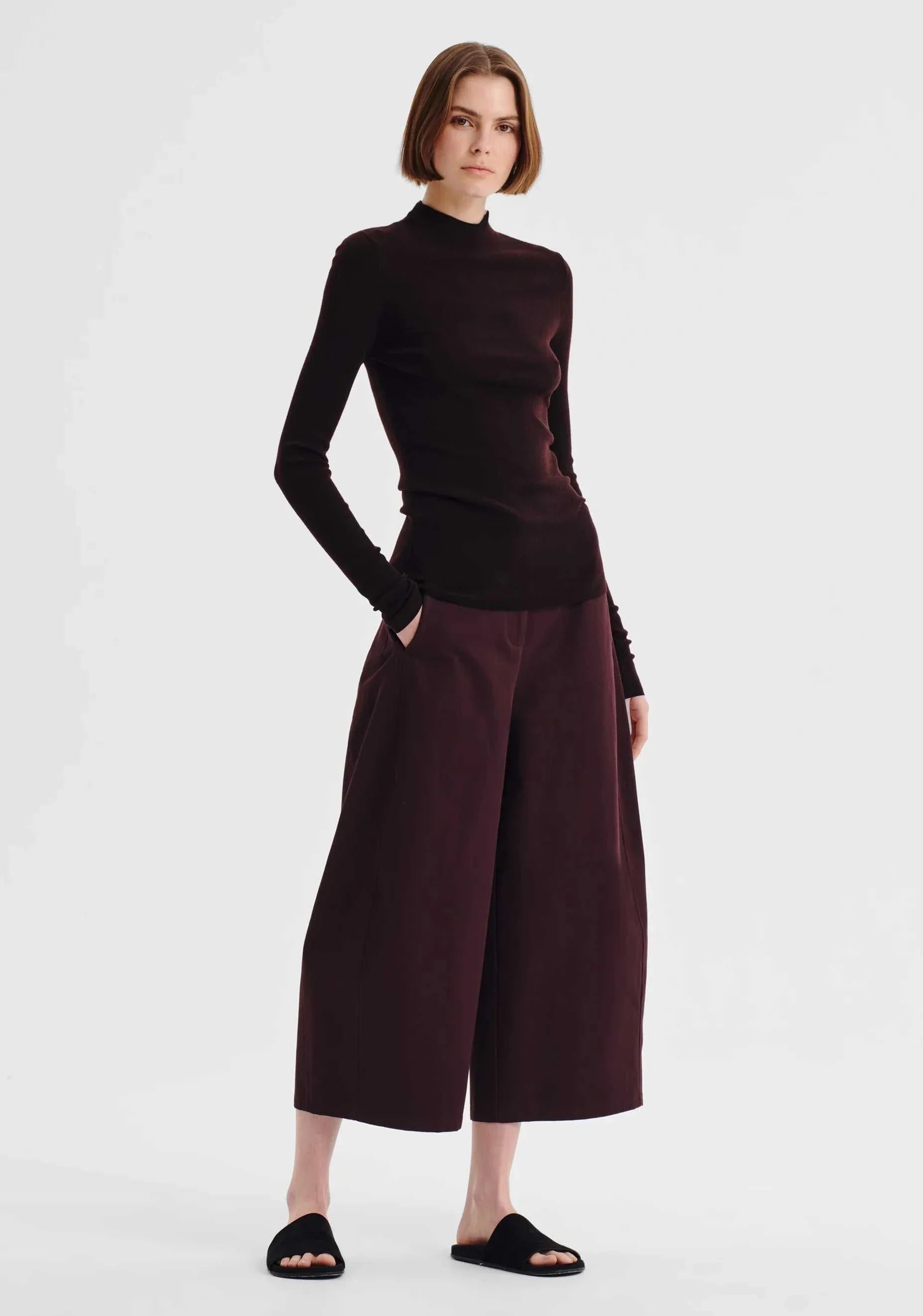 Morrison Talia Long Sleeve Merino Knit Top Espresso