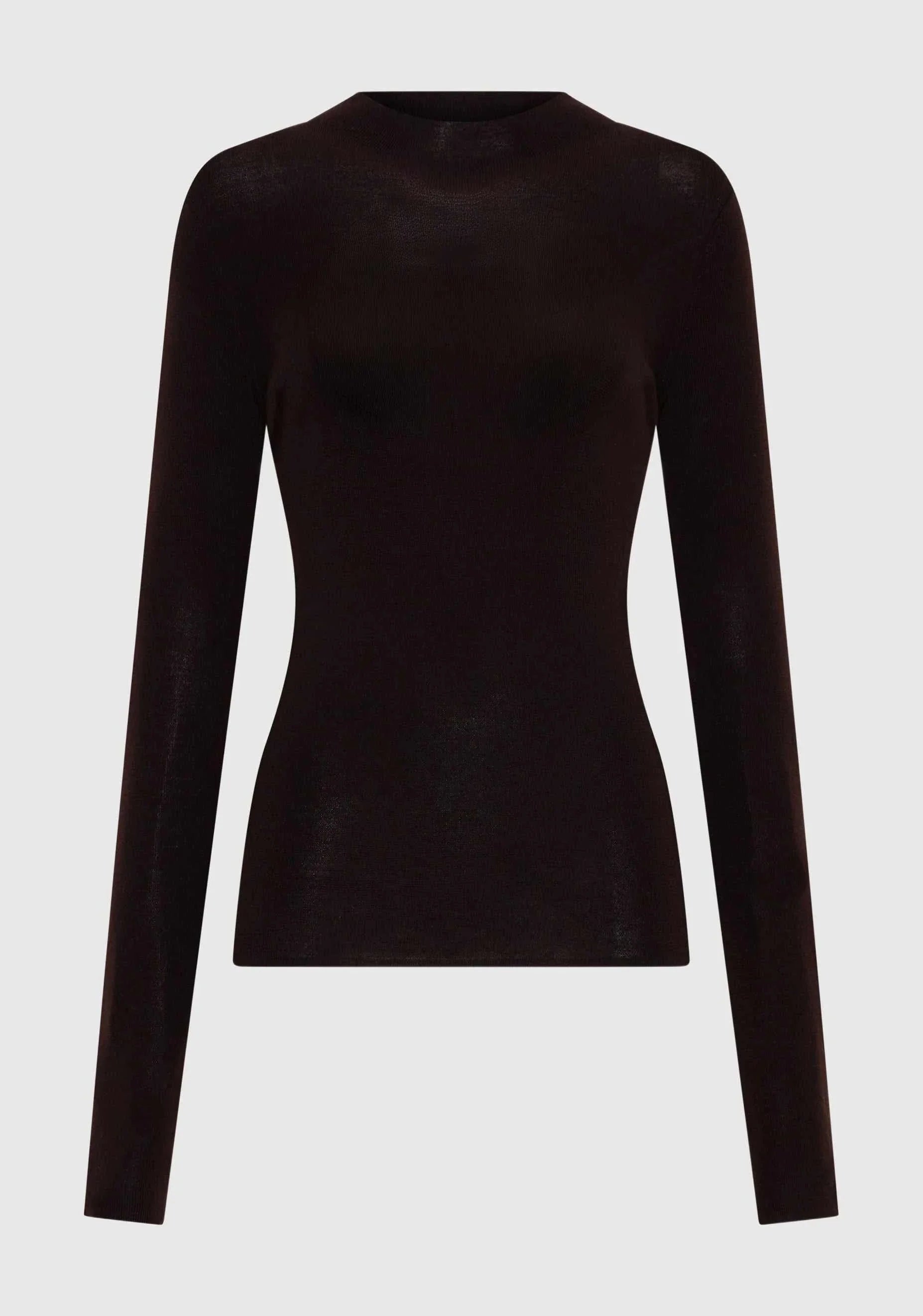 Morrison Talia Long Sleeve Merino Knit Top Espresso