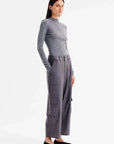 Morrison Talia Long Sleeve Merino Knit Top Grey Marle