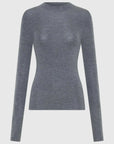 Morrison Talia Long Sleeve Merino Knit Top Grey Marle