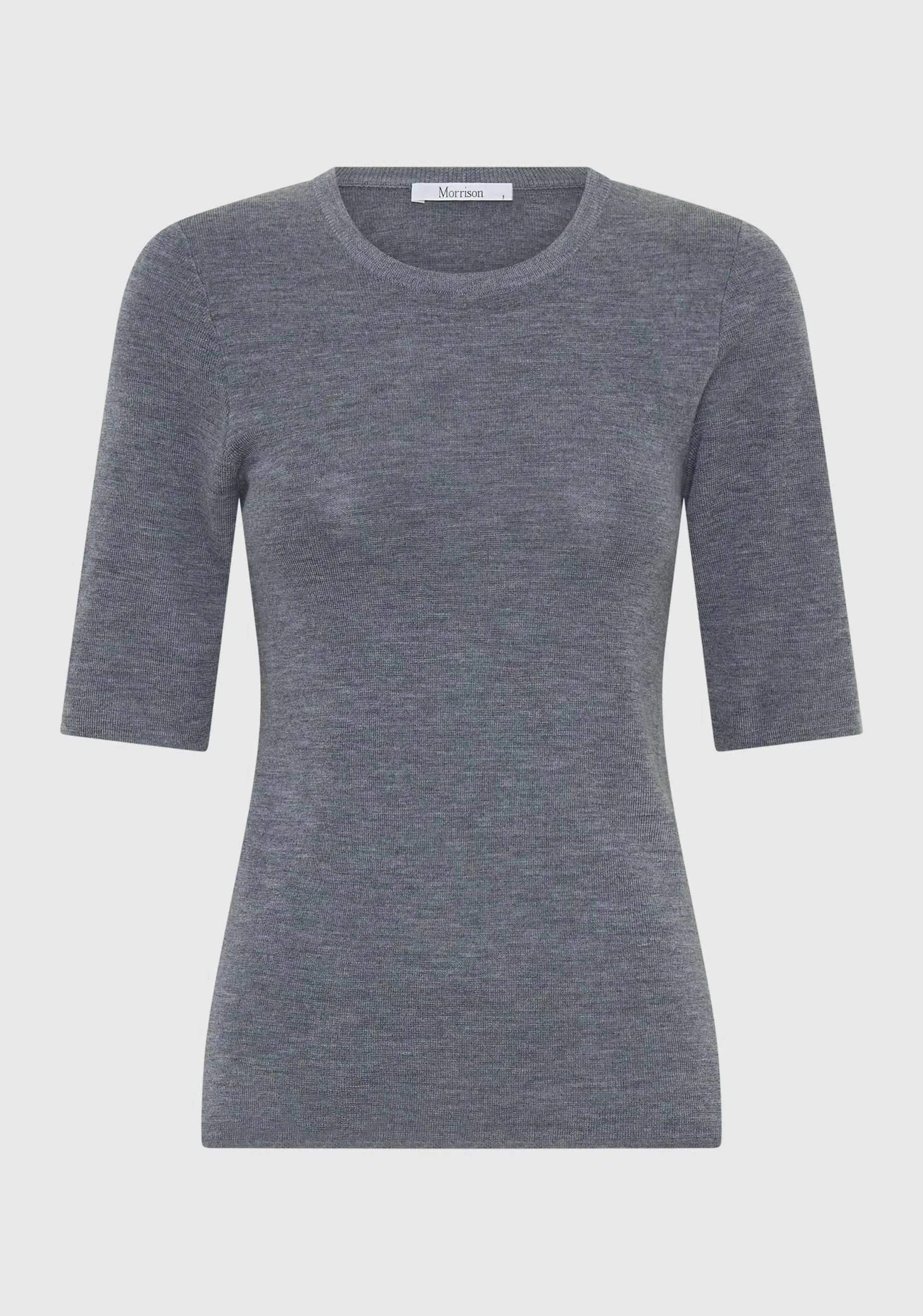 Morrison Talia Merino Knit Tee Grey Marle