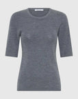 Morrison Talia Merino Knit Tee Grey Marle
