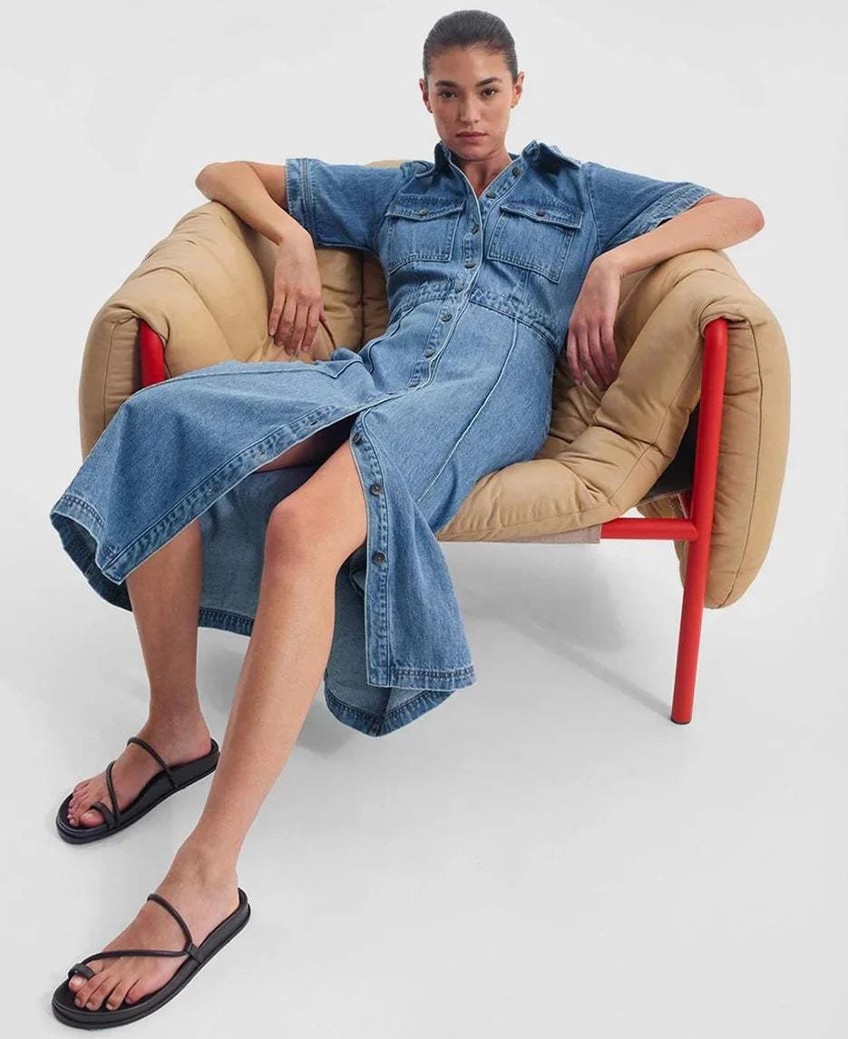 Morrison Jacque Denim Shirt Dress Light Blue